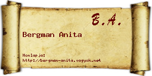 Bergman Anita névjegykártya